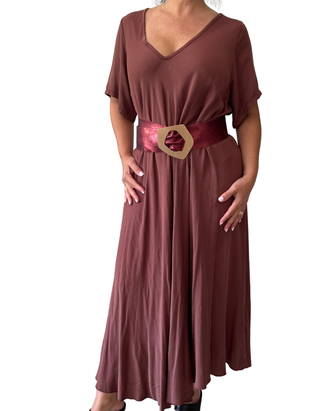 Burgundy Flowy Dress