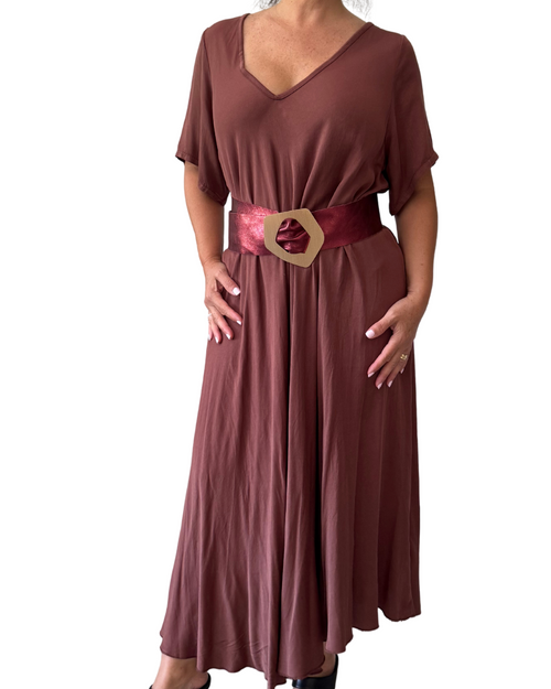 Burgundy Flowy Dress