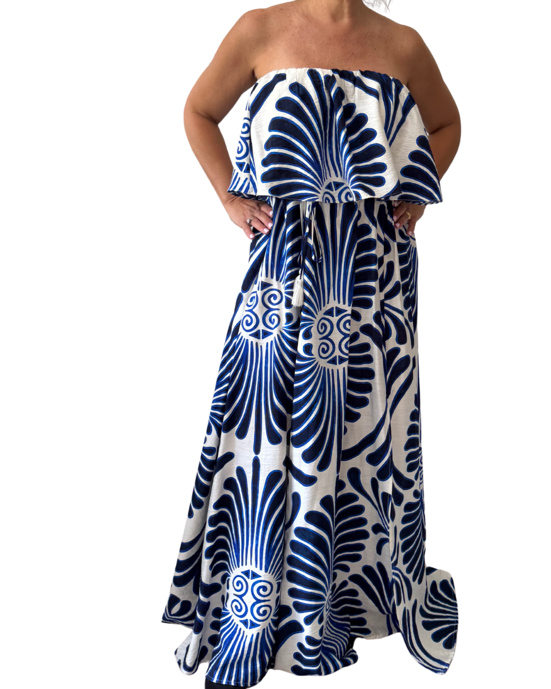 Strapless Blue Dress