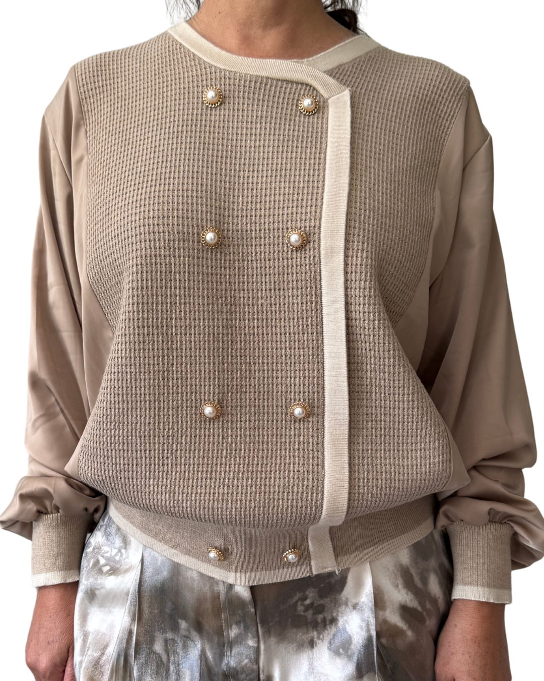 Sweater With Pearl Buttons